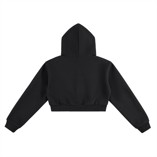 "In Love With The City" (LADYS) Cropped Hoodie - BLACK