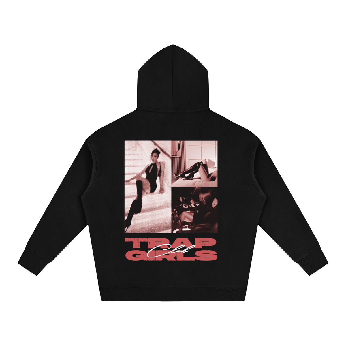 Trap Girls Club Oversized Hoodie (BLACK)